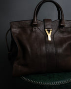 "YVES SAINT LAURENT" 11'year-12'year Chic Gabas leather bag