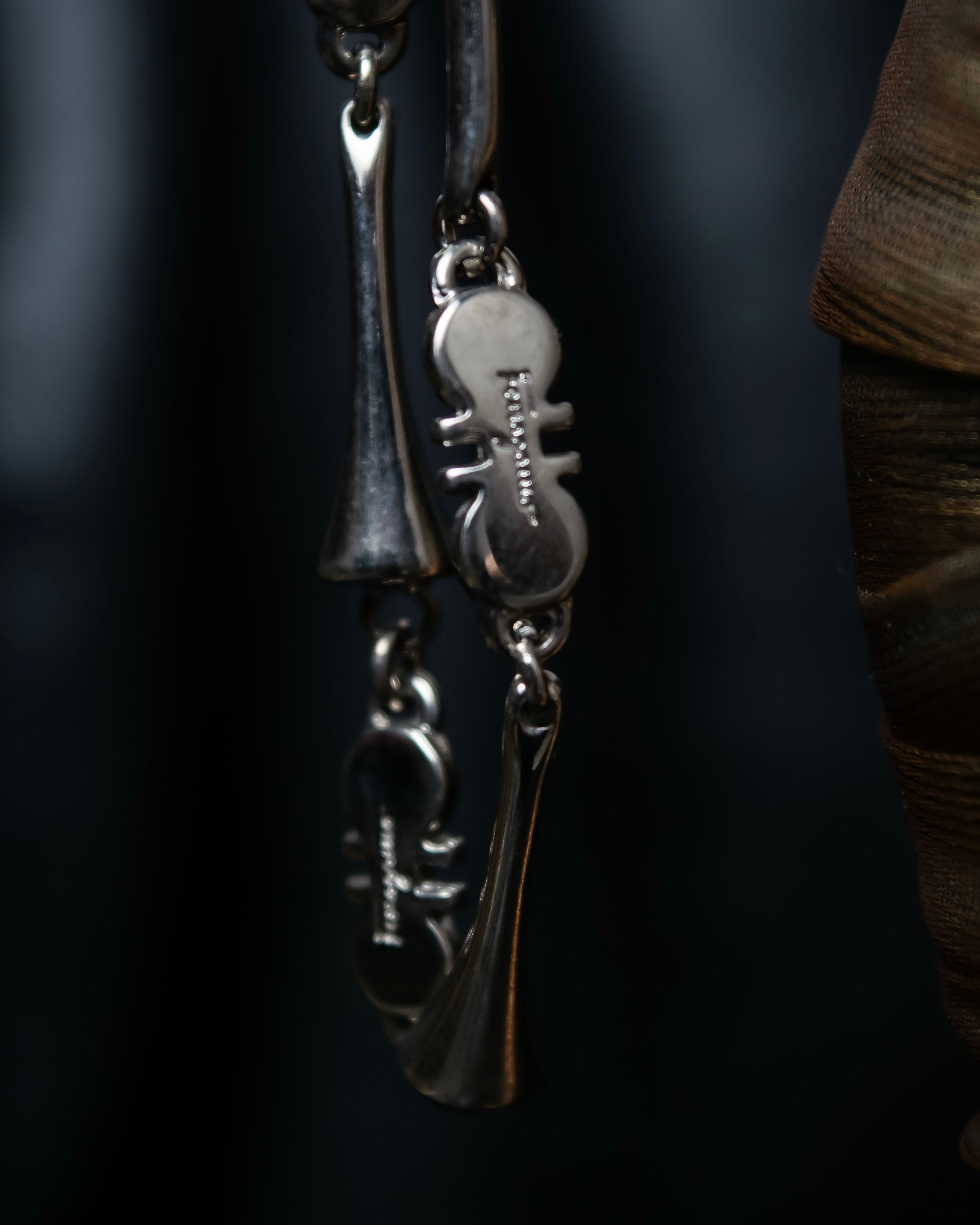 "Salvatore Ferragamo" silver gangini logo chain bracelet