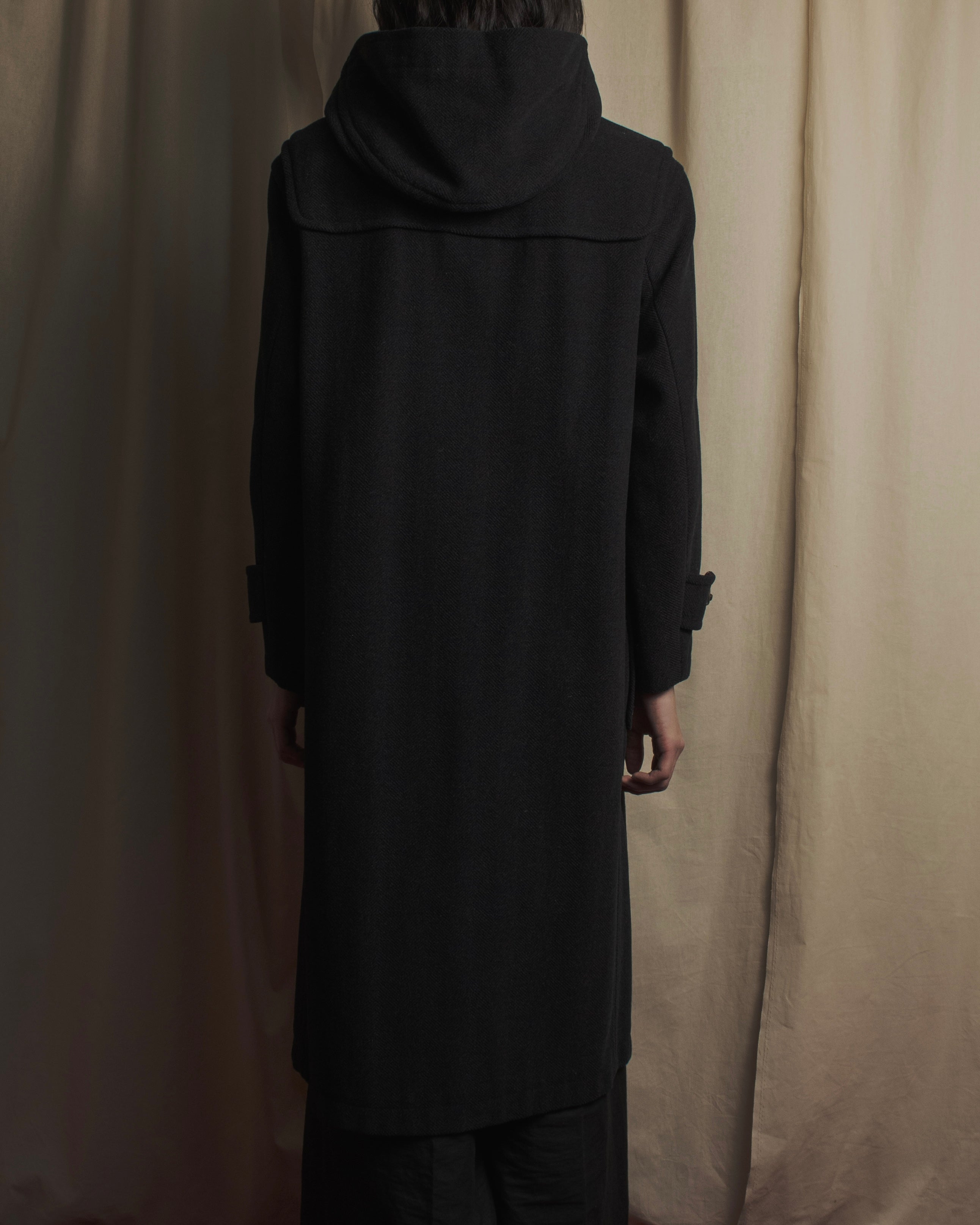 Abrigo tipo duffle de herencia de los años 90 de Burberrys con capucha forrada de cuadros