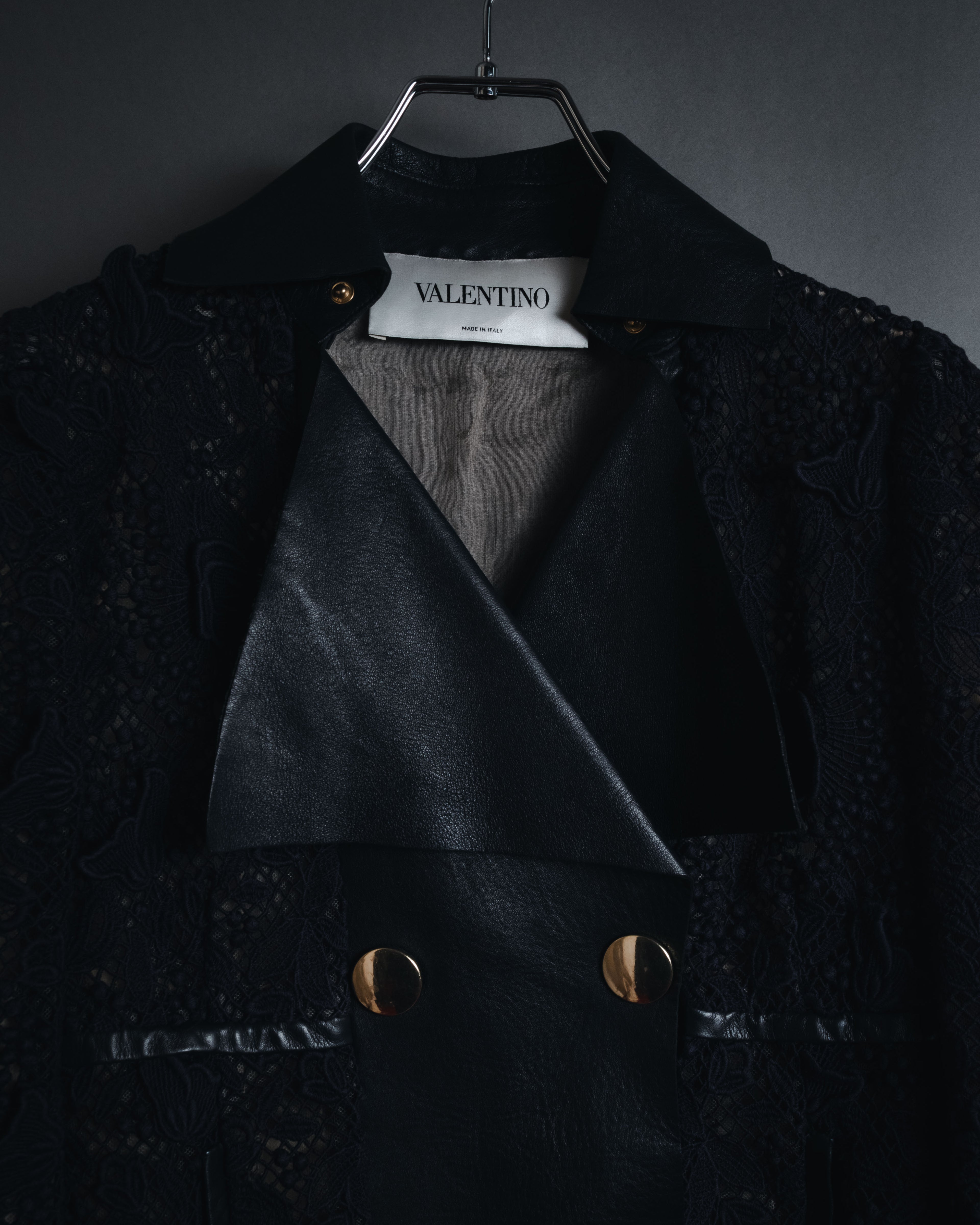 –SPECIAL– "VALENTINO"
Early 2010s lace and leather double-breasted jacket