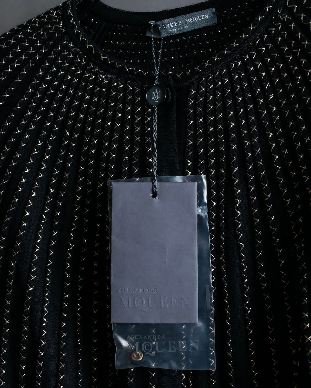 "Alexandar McQueen" Waist-shape detail vertical stitch cardigan