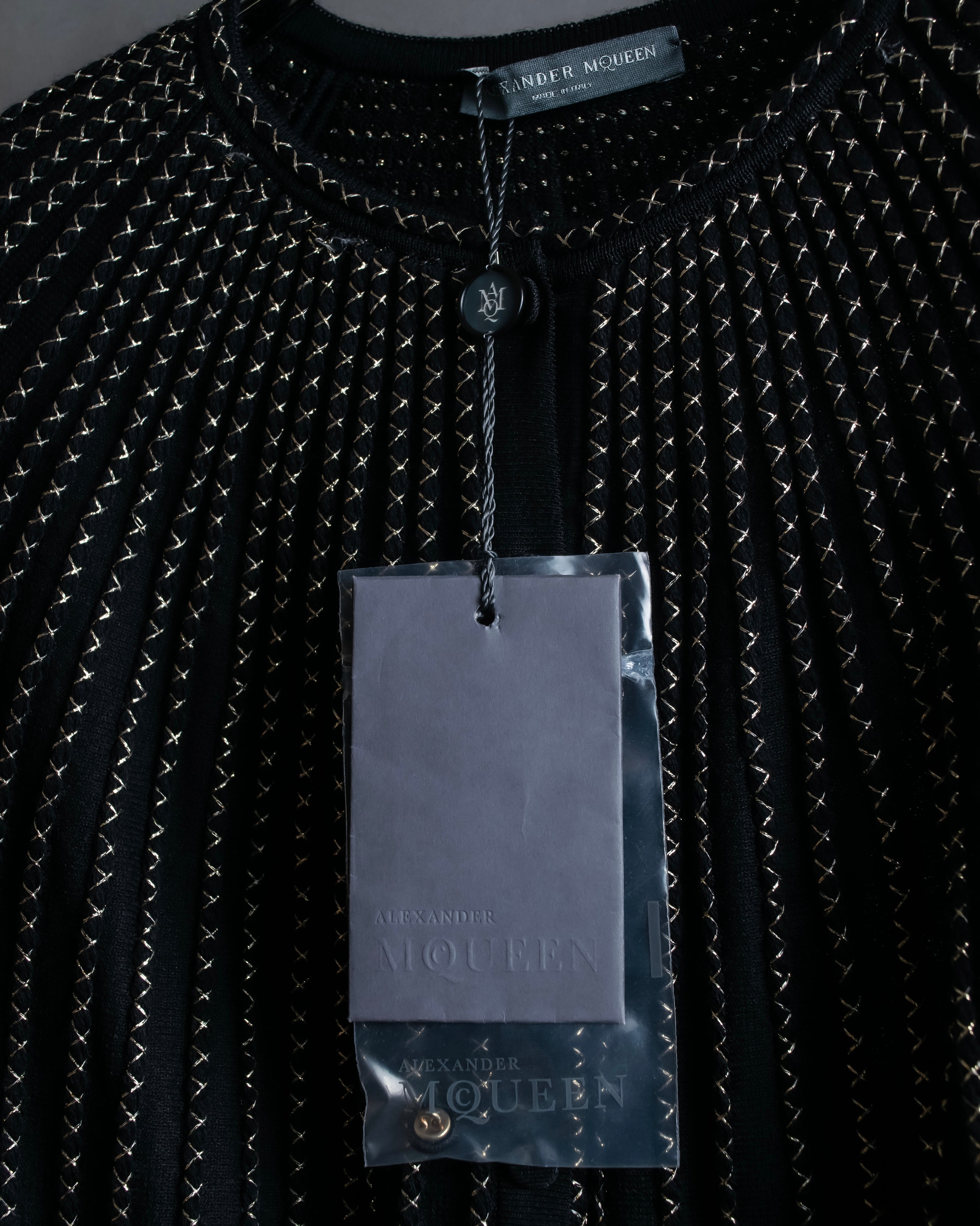 "Alexandar McQueen" Waist-shape detail vertical stitch cardigan