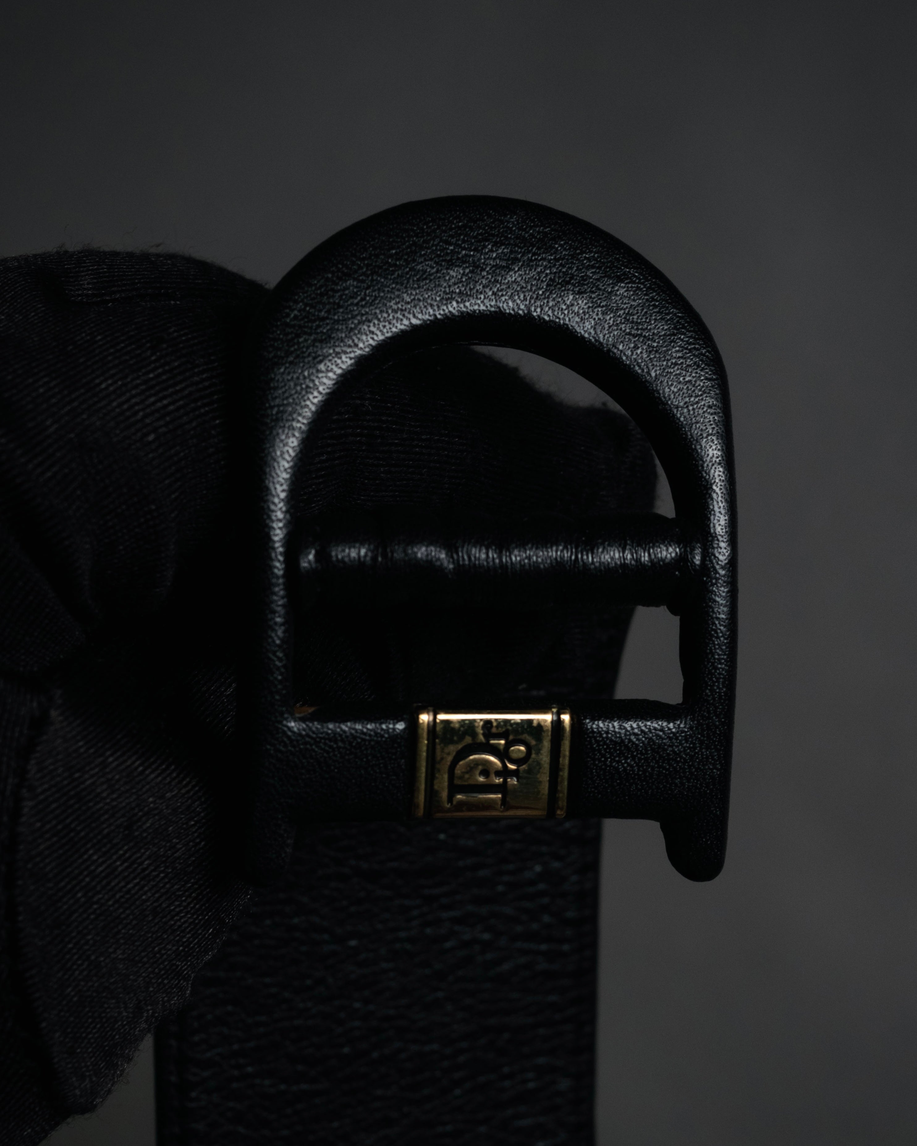 Christian Dior” 80's-90's Leather-wrapped buckle wide belt – MOOD