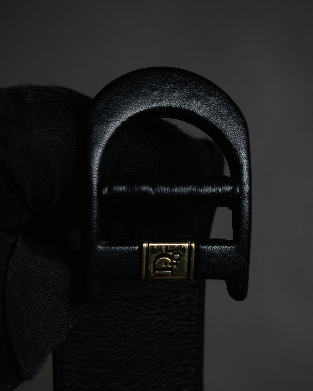 “Christian Dior” 80’s-90’s Leather-wrapped buckle wide belt