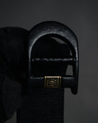 “Christian Dior” 80’s-90’s Leather-wrapped buckle wide belt