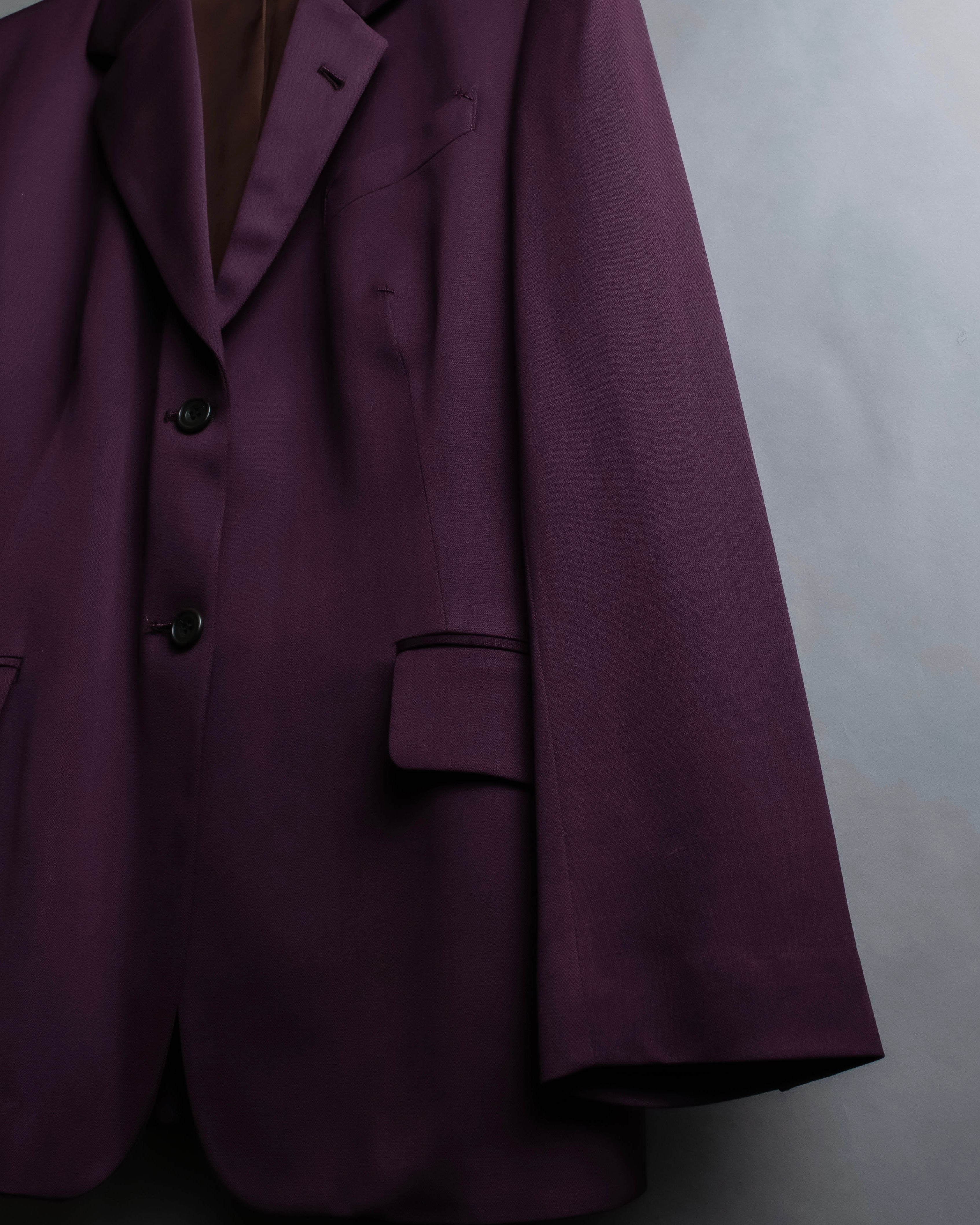 "JEAN PAUL GAULTIER FEMME"
 Beautiful purple color shaped wool tailored jacket