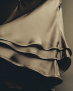 "GIORGIO ARMANI" 90's-00's Draped silk sleeveless top and skirt set
