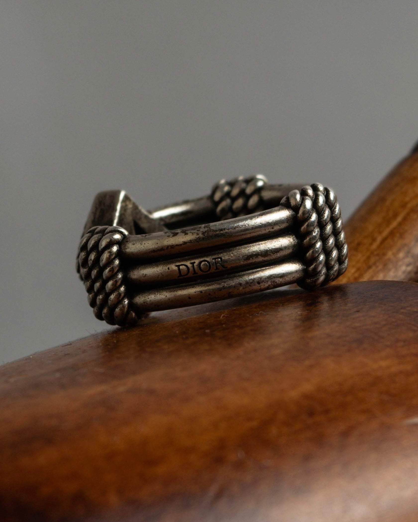 "Christian Dior" Buffalo design silver ring