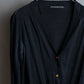 "BALENCIAGA" Silk cashmere gold button short V neck cardigan