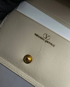 "VALENTINO" Brown & beige combination leather bi-fold wallet