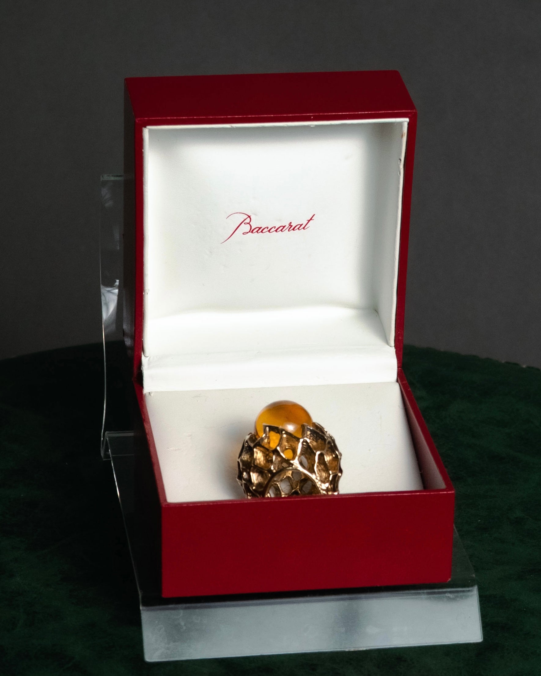 “Baccarat” 00’s Médicis crystal cabochon vermeil ring