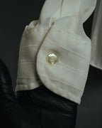 -MOOD Vintage Collections- 70’s-80’s Sheer stripe long point collar shirt