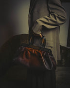 -SPECIAL- "GUCCI" 90's-00's Gathered leather top handle handbag