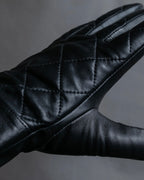 "Pierre Cardin" Belt buckle design quilted leather gloves