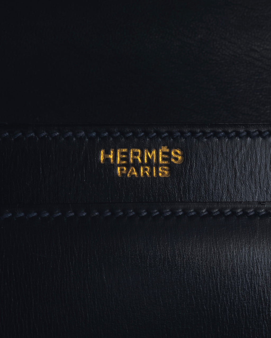 -SPECIAL- "HERMES" 60’s early sandrine box dark blue calf bit bag