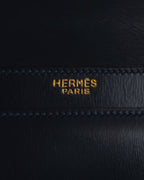 -SPECIAL- "HERMES" 60’s early sandrine box dark blue calf bit bag