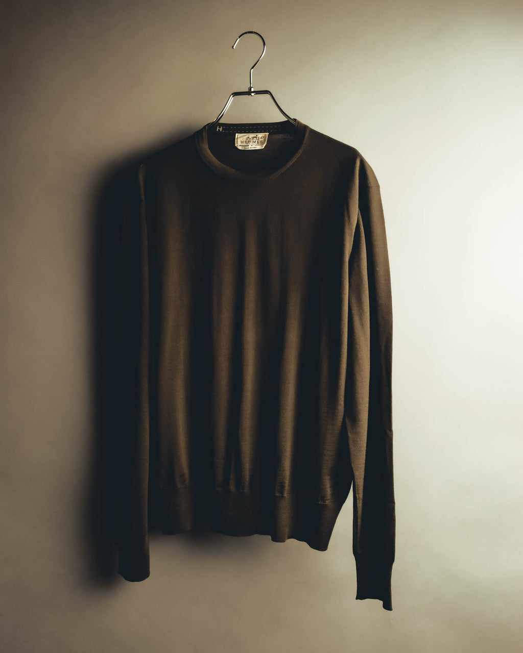 “HERMÈS” 90’s-00’s Extra-fine merino wool crewneck knit