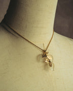 "Christian Dior" 70's-80's Sculptural leaf pendant necklace