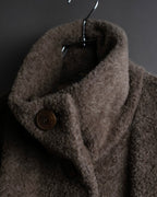 "Max Mara" Alpaca mix brown stand collar long coat