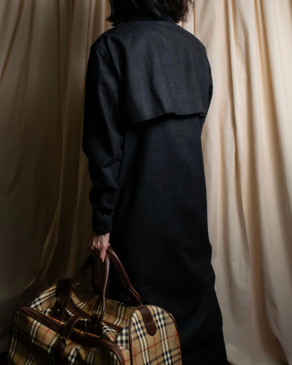 "GUCCI" 70's velvet collar design long coat