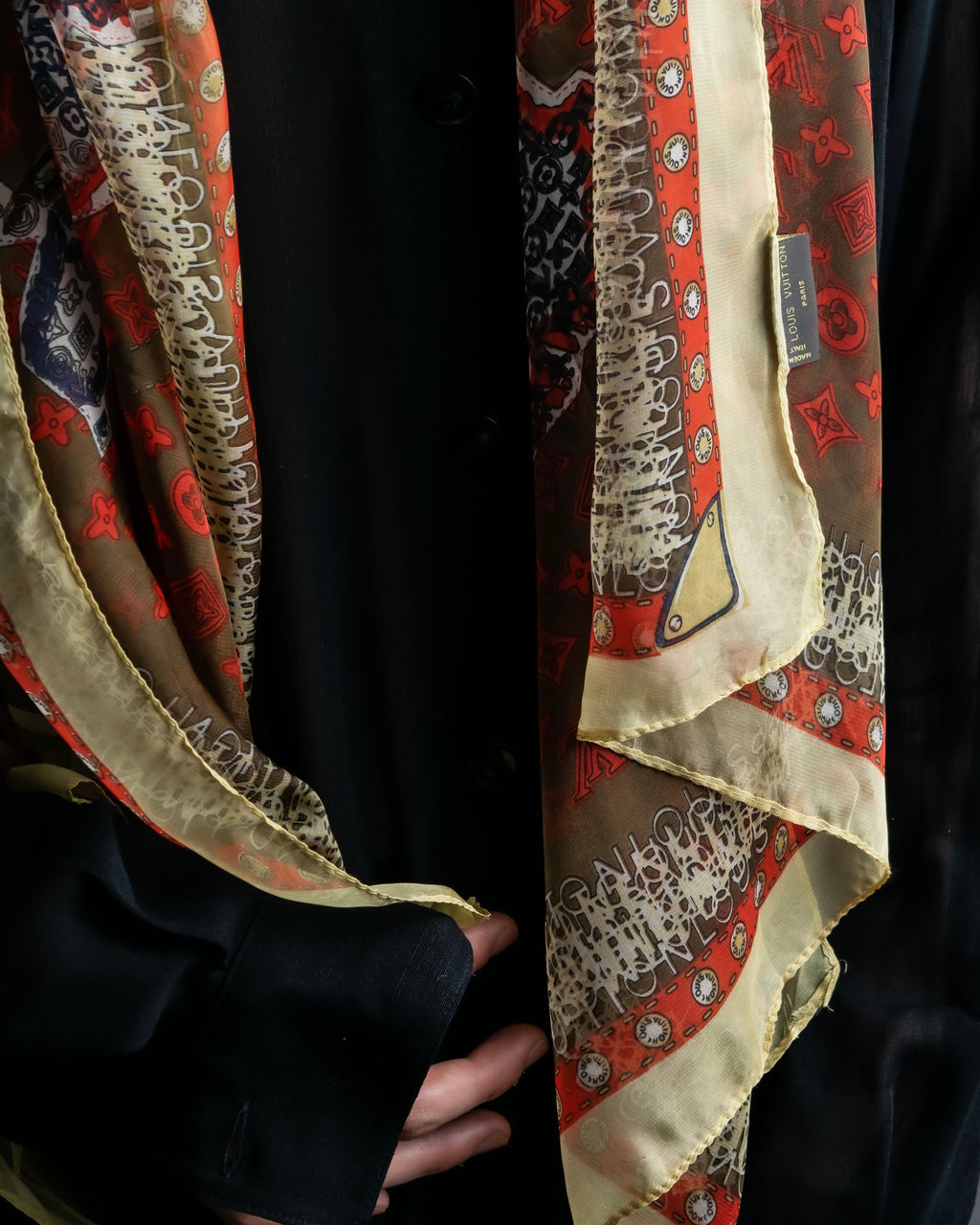“Louis Vuitton” Monogram world map silk scarf