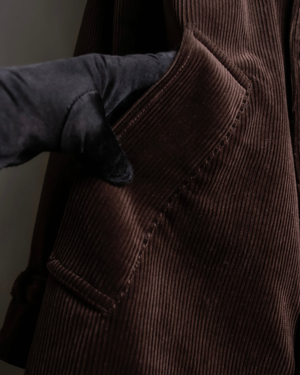 "Barbour" Wide ribbed corduroy maxi-length trench coat