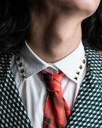 "VALENTINO" Stud detail collar white cotton shirt