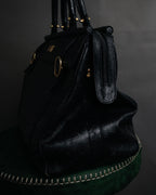 “pierre cardin” 80’s-90’s Ostrich leather structured doctor bag