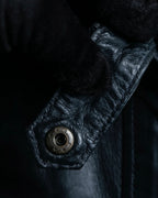 "RED VALENTINO" Gather design lamb leather jacket