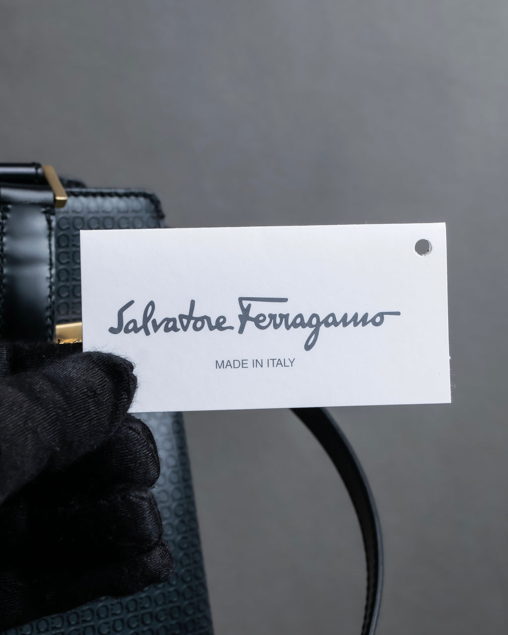 "Salvatore Ferragamo" Gancini motif monogram pattern 2-way shoulder bag