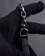 "MAISON MARGIELA" Check pattern gradient design chain shoulder leather wallet bag