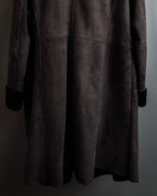 "NORTH BEACH" Smoky lamb fur design suede leather coat