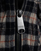 "BURBERRY Blue Label" Layered docking design hooded zip jacket