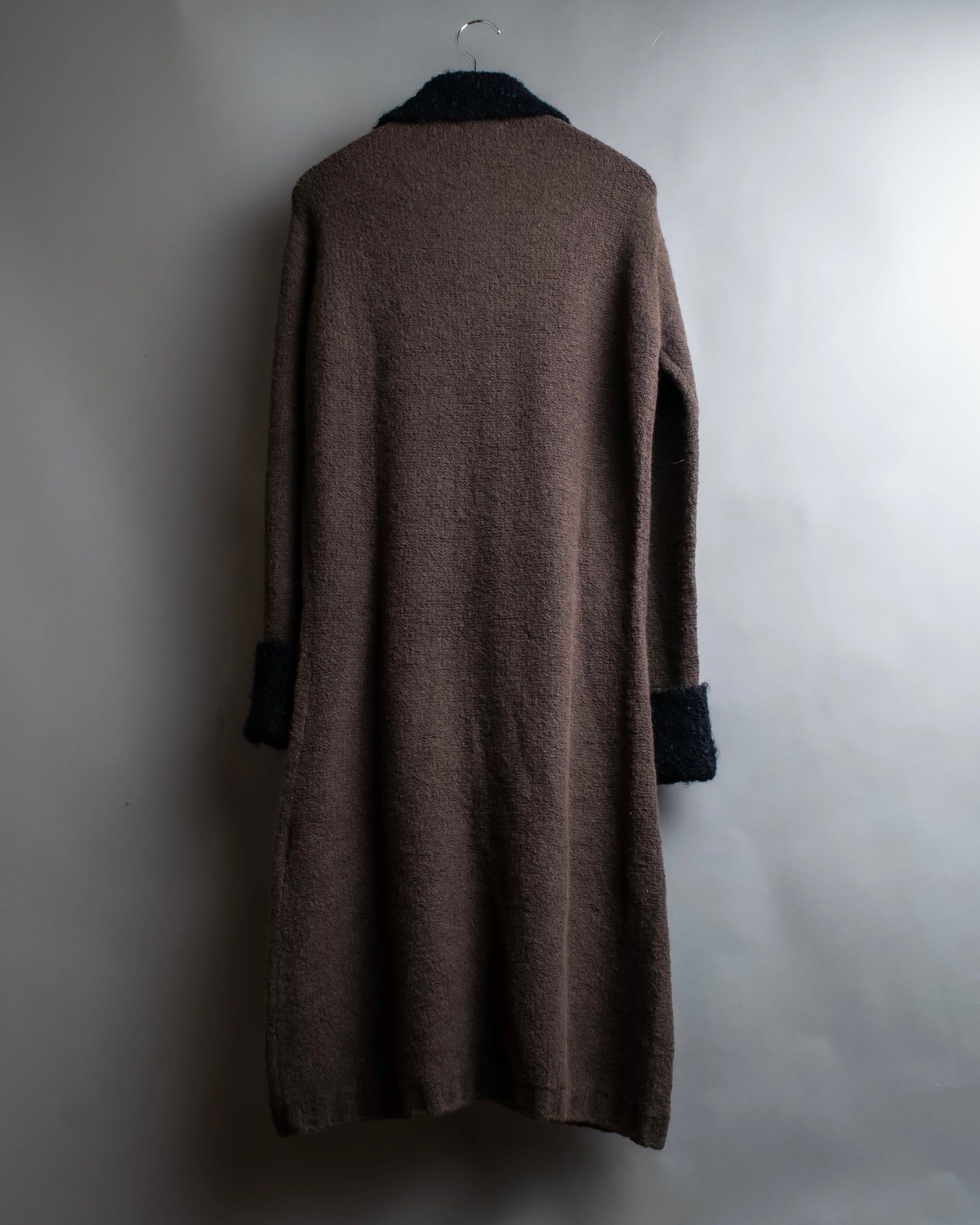 "Composition by KENZO" Fuzzy material cleric design knit coat