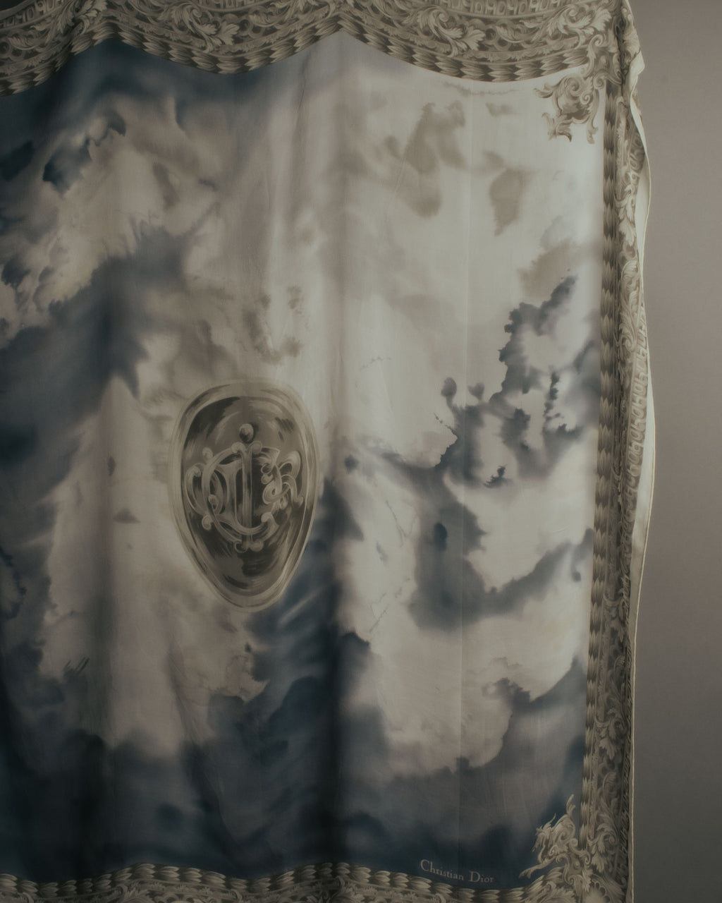 “Christian Dior” 90’s-00’s Sky motif silk scarf
