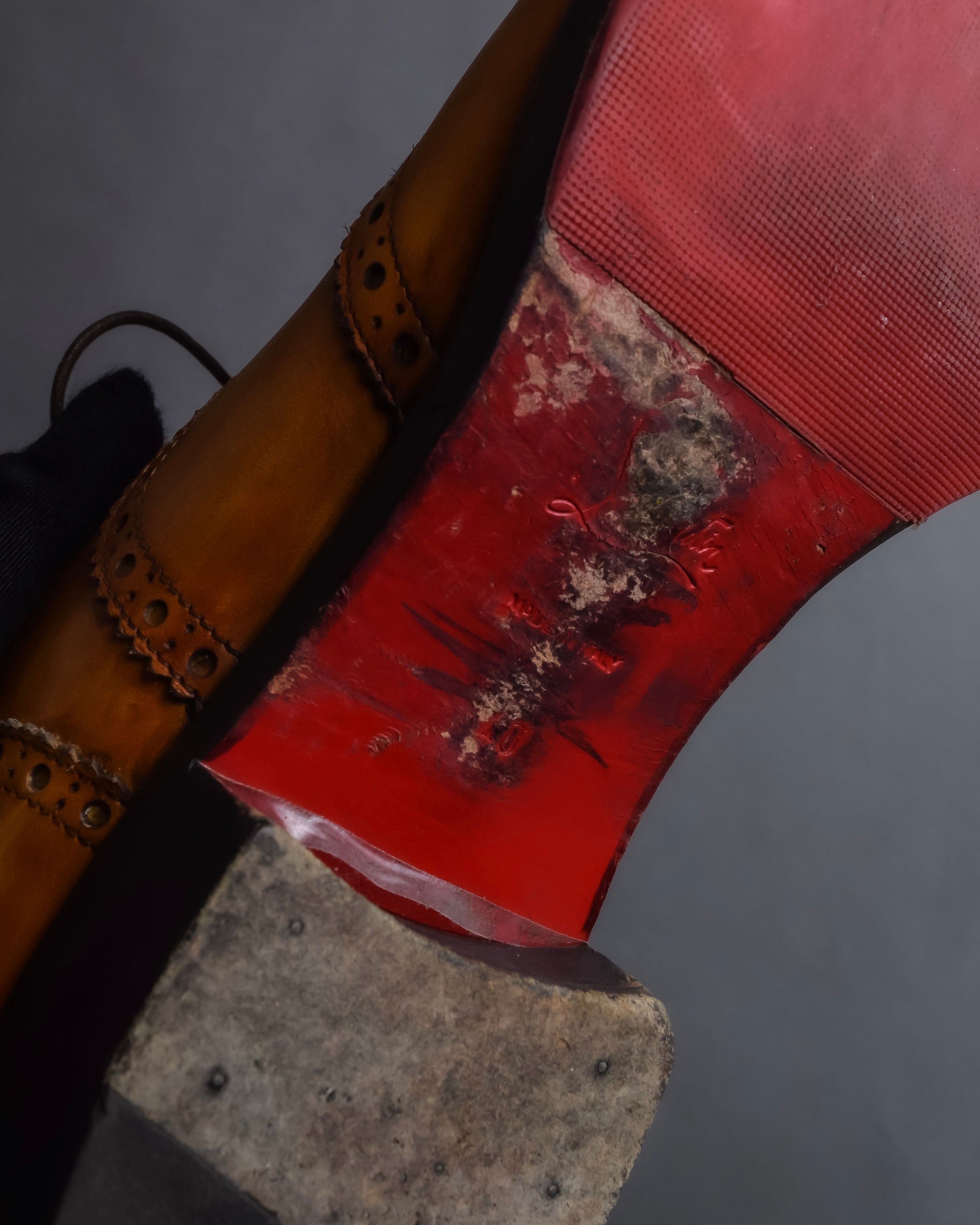 "Christian Louboutin" Brogue detail wingtip leather shoes