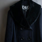 "Dolce & Gabbana" Large lapel fur shawl collar double-breasted coat