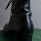 "YVES SAINT LAURENT" Side zip design lace up heel boots