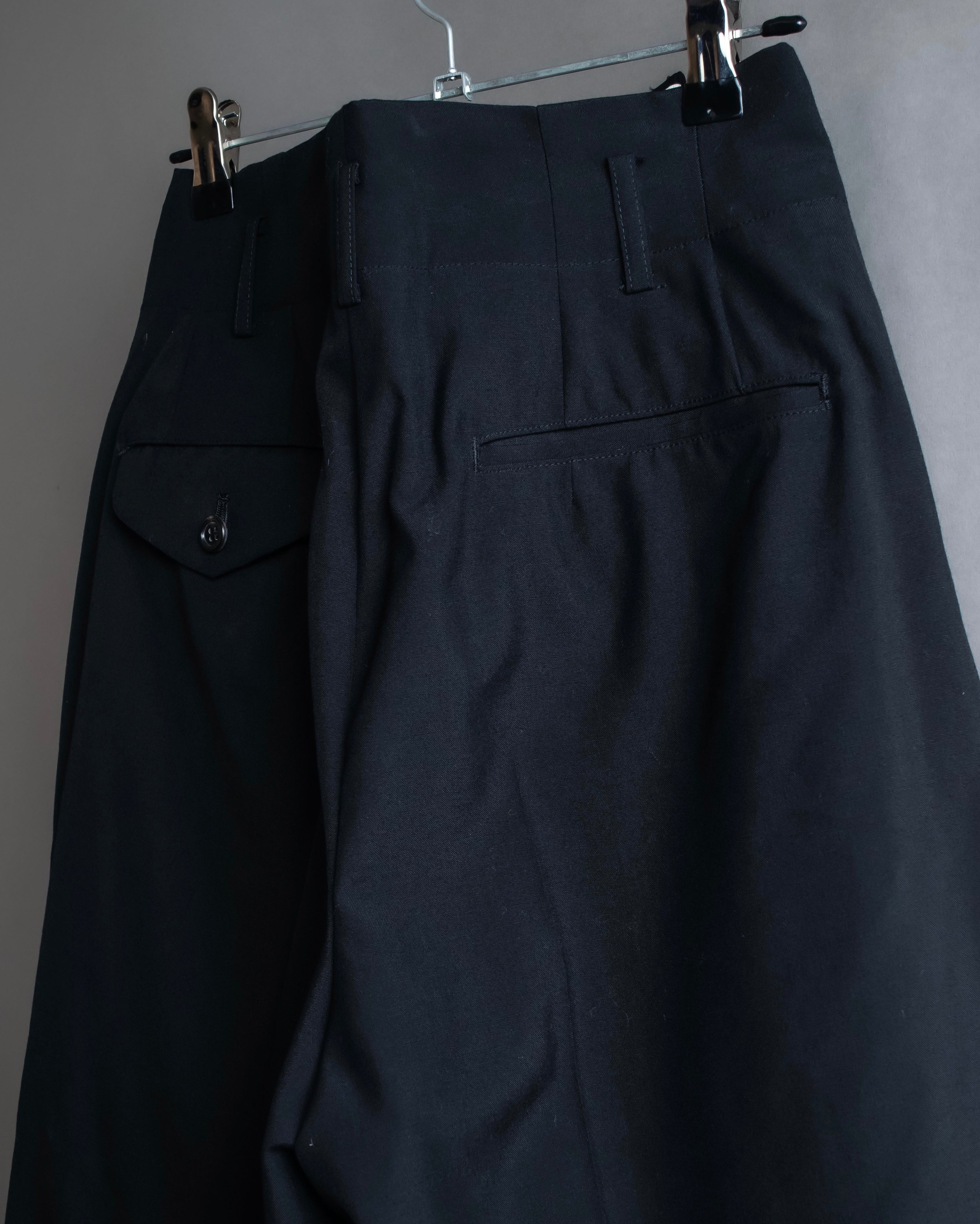 "COMME des GARCONS" Ruffle & tulle asymmetrical docking sarouel slacks