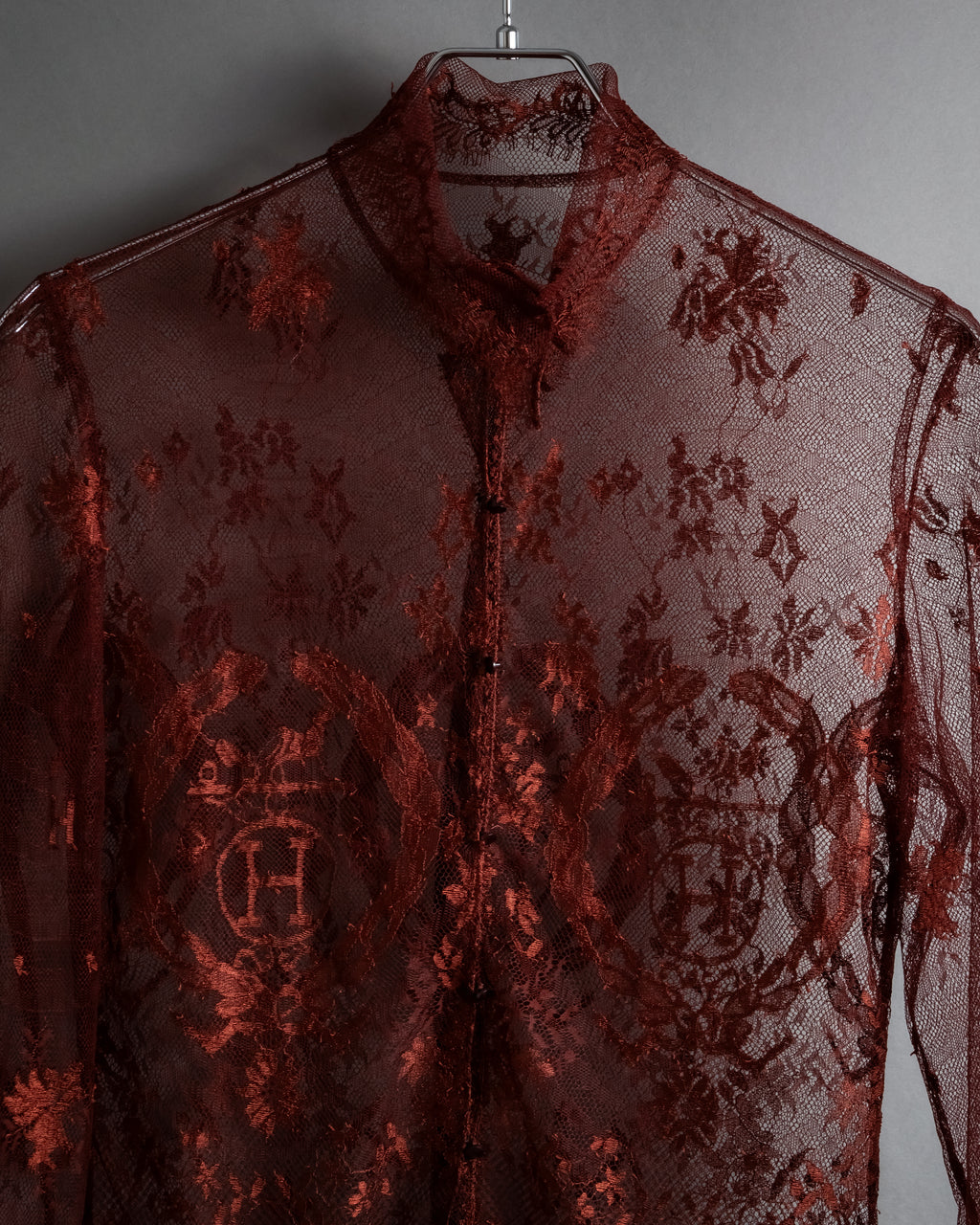 -SPECIAL- "HERMES" 00's Jean-Paul Gaultier Era Engineered Lace Shirt