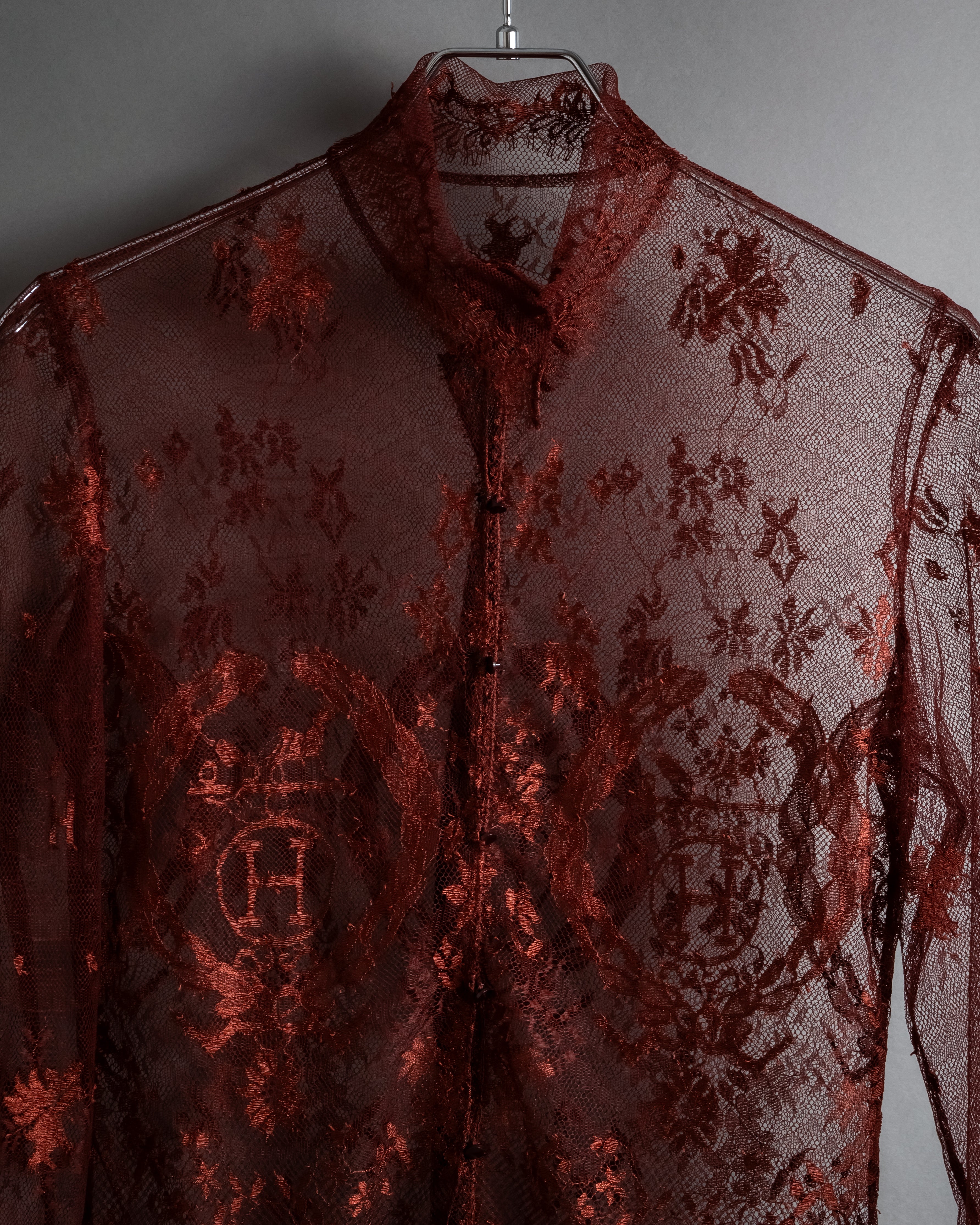 -SPECIAL- "HERMES" 00's Jean-Paul Gaultier Era Engineered Lace Shirt