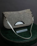 "Christian Dior" Malice Pearl Series greige color canvas shoulder bag
