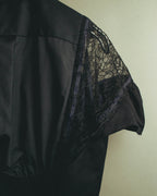 "sacai" 10's Layered lace-panel shirt blouse