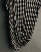 “tricot COMME des GARÇONS” 00’s-10’s Asymmetric gingham draped top