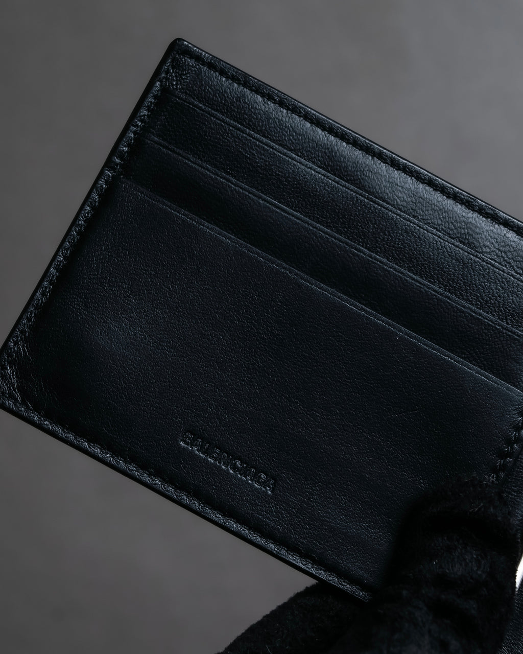 "BALENCIAGA" Logo motif money clip bi-fold wallet