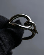 "HERMES" Jumbo silver scarf ring