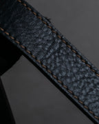 "Ralph Lauren" Saddle＆stirrup motif grained leather shoulder bag