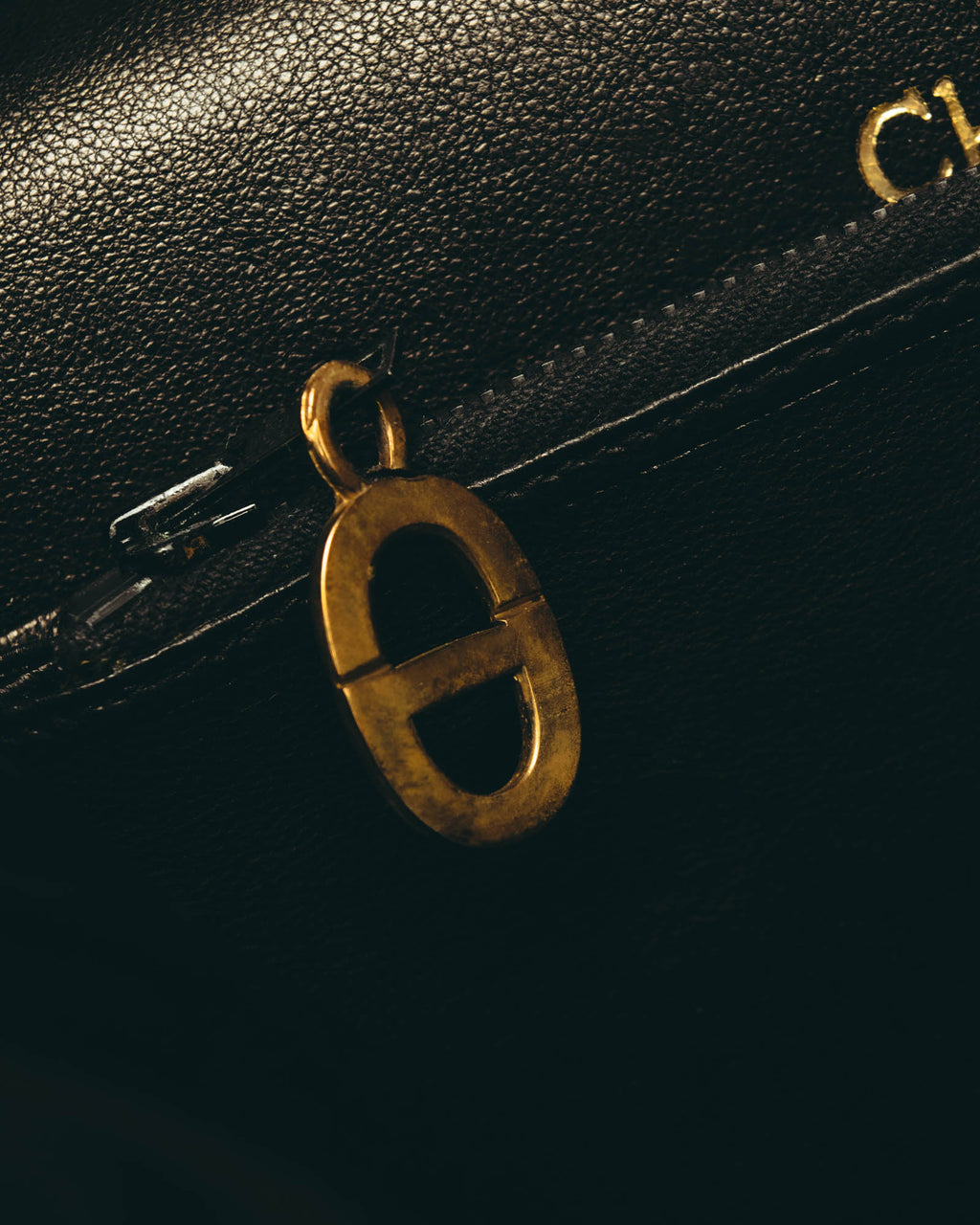 "Christian Dior" 70's-80's Ostrich textured leather handbag