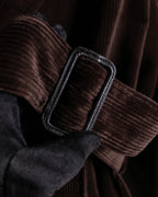 "Barbour" Wide ribbed corduroy maxi-length trench coat