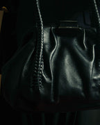"Salvatore Ferragamo" Draping design lace-up detail leather bag